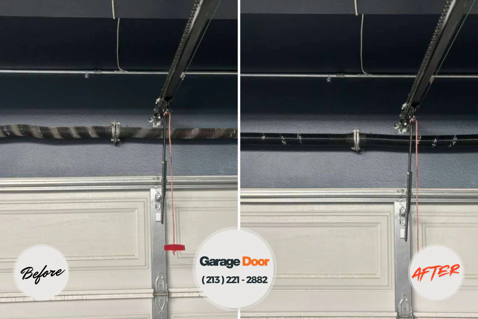 Before and after: garage door installation Sheffield Lake, OH